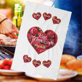 Romantic Roses Rosebuds Elegant Vintage Victorian Kitchen Towel