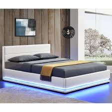 Mirjan24 boxspringbett dave, stilvoll doppelbett mit zwei bettkästen, matratze und topper (farbe: Polsterbett Toulouse 140 X 200 Cm Mit Rundum Led Und Bettkasten Bett Mit Lattenrost Polsterbett Lederbett