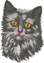 I used a grey lead pencil. Embroidery Design Black Cat Face 3 Sizes