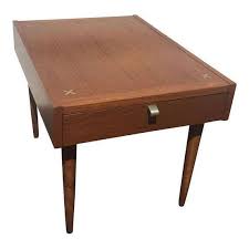American Of Martinsville Mid Century Modern Walnut Side Table Walnut Side Tables Side Table With Drawer Side Table