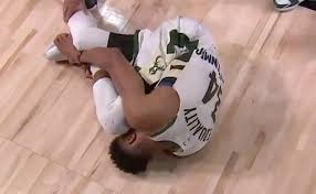 Bucks big man is dealing with illness and back injury and won't be able to suit up in atlanta. Video Giannis Antetokounmpo Goes Down Screaming As He Suffers Brutal Injury In Game 4 Heat Nation