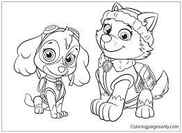 Paw patrol coloring pages free paw patrol coloring pages happiness is homemade. Everest And Skye Paw Patrol Coloring Pages Cartoons Coloring Pages Coloring Pages For Kids And Adults