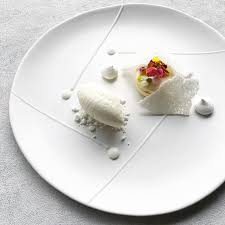 This collection mostly includes cakes, ice creams, mousse and some chocolate and fruit based desserts which are popular. Coconut Macaron Meringue And Crisp Milk Foam Plated Desserts Fine Dining Desserts Fancy Desserts