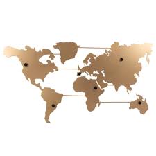 Gold Metal World Map Montage Frame 82x46 Maisons Du Monde In 2020 Carved Wall Art Garland Decor Map Wall Art