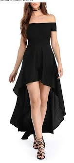 Off Shoulder High Low Black Dress In 2020 High Low Party Dresses Elegant Maxi Dress Cocktail Skater Dress