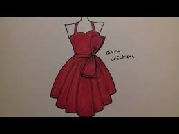 Simple Drawing Short Dress 2 For Beginners Youtube Dress Design Drawing Girls Short Dresses Easy Drawings Bridal fashion illustration print of the back view of a beautiful blond bride named gwen. simple drawing short dress 2 for