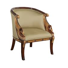 Hand Carved Mahogany Empire Armchair Accent Chairs Accent Chairs Maitland Smith Furniture Maitland Traditional Armchairs Chair Maitland Smith Furniture