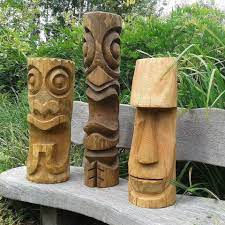 Hawaiian summer decoration rainbow limbo party. 41 Likes 4 Comments Krazytikiart On Instagram More Older Work Tiki Totem Tree Totem Driftwood Wall Art