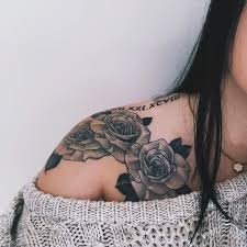 Roman Numerals Rose Shoulder Tattoo Rose Shoulder Tattoo Shoulder Tattoos For Women Tattoos For Women
