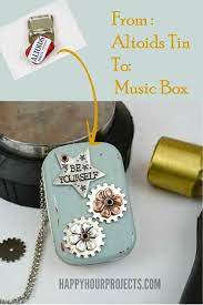Recycled Mint Tin Music Box Mint Tin Crafts Jewelry Box Diy Diy Music Box