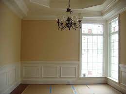 Wood paneling for a modern dining room. Dining Room Wall Panel Molding With Chandelier Two Tone White Wall Paneling Dining Room Paneling Wall Moulding Panels