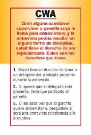 Weingarten rights apply only during investigatory interviews. Weingarten Card Spanish