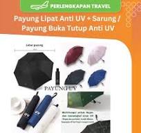 Payung Lipat Anti UV + Sarung / Payung Buka Tutup Anti UV Premium