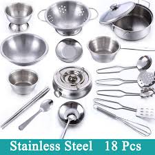 Unboxing stainless steel kitchen cookware toy for kids play house unboxing miniature toy cooking kitchen set New Sale 18 Pcs Stainless Steel Children Kitchen Toys Miniature Cooking Set Simulation Tableware Toy Pretend Play Cook Toy Kids Buy At The Price Of 12 86 In Aliexpress Com Imall Com
