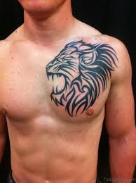 39 pretty feather chest tattoos; 61 Stylish Tribal Tattoos On Chest