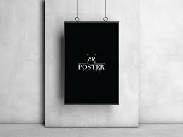 Free Hanging Frame Poster Mockup In 2020 Poster Mockup Poster Mockup Psd Poster Frame
