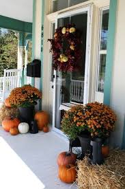 Halloween Decor Bench Mums Flowers Hay Outdoor Living Pillows Front Door Pillow Pumpkin Decorating Fall Outdoor Decor Fall Halloween Decor Fall Decor