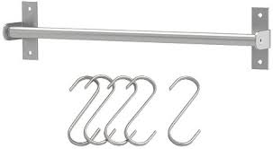 Ikea variera stainless steel pot pan lid stand rack organiser sr1. Amazon Com Ikea Kitchen Rail Grundtal Bar Decorative Organizer 5 Hooks Included 15 75 Stainless Home Kitchen