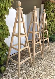 Oak Obelisk Wooden Garden Obelisks Any Size Including Bespoke Sizes In 2020 Garden Obelisk Wooden Garden Wooden Garden Trellis