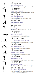 The 12 Mantras For Surya Namaskar Each Posture And Mantra Is Connected To A Specific Chakra Yoga Mantras Yoga Sun Salutation Surya Namaskar