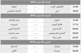 مواعيد مباريات الأسبوع الخامس عشر وجدول ترتيب فرق الدوري المصري Slg 90 S 18th
