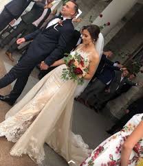 Short and transparent or long and multilayered voile will match to this model. Champagne Lace Long Mermaid Wedding Dresses With Detachable Train Tanya Bridal