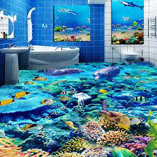 Maybe you would like to learn more about one of these? Custom Size 3d Photo Wallpaper Underwater World Flooring Pvc Bathroom 3d Room Floor Decoration Mural Vinyl Wallpaper Home Decor Wish