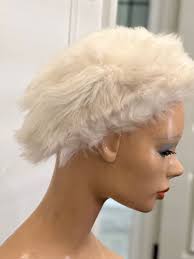 Vintage White Shearling Hat, Perfect for Winter