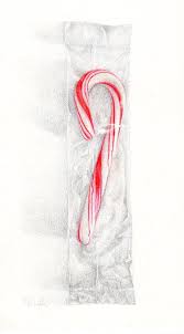Candy Cane Original Colored Pencil Drawing Candy Art Food Illustration Realistic Food Art Candy Drawing Pencil Drawings Pencil Drawing Tutorials
