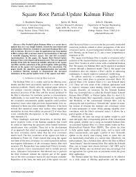 Pdf Square Root Partial Update Kalman Filter