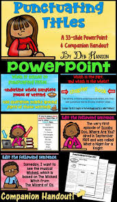 Punctuating Titles Powerpoint Underline Book Titles Quotation Marks Quotations