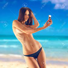 Beach selfie nude
