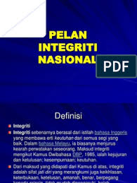 Pelan antirasuah nasional yang dipersetujui bersama oleh kerajaan sebelum ini akan diteruskan bagi pelaksanaan pelan itu dibangunkan oleh pusat governans, integriti dan anti rasuah ia dibangunkan khusus untuk menetapkan sasaran yang praktikal berdasarkan inisiatif yang akan. Pelan Integriti Nasional