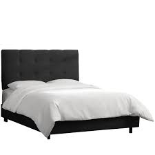 Black Square Tufted Upholstered Twin Bed In 2020 Upholstered Beds Velvet Upholstered Bed Panel Bed