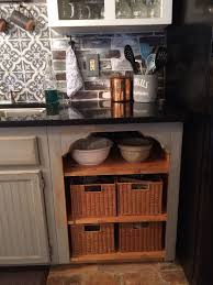 Since I Really Didn T Utilize My Dishwasher I Removed It And Replaced It With Shelving Ad Small Apartment Kitchen Kitchen Remodel Kitchen Cabinets Makeover