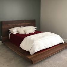 contemporary low platform bed frame in walnut with large etsy mebel dlya doma mebel dom