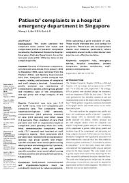 Shirley ooi emergency medicine pdf. Pdf Patients Complaints In A Hospital Emergency Department In Singapore Shirley Beng Suat Ooi Academia Edu