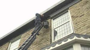 Cost to paint fascia and soffit. Painting The Gutters Soffits And Fascia Boards Dalton Roofing Youtube