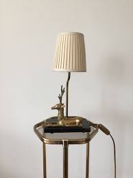 Art Deco 50er Jahre Lampe Mit Einem Hirsch Aus Messing Art Deco Table Art Deco Table Lamps Lamp