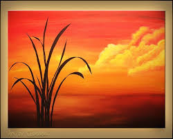 Black And White Easy Landscape Painting For Beginners Easy Landscape Painting Sunset Art Painting Gallery Abstract Art Painting Sunset Painting