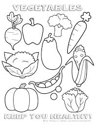 Healthy Vegetables Coloring Page Sheet Vegetable Coloring Pages Food Coloring Pages Fruit Coloring Pages