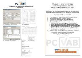 Details zu dieser bankleitzahl : Flyer Pc Vab Vereinsverwaltungs Software Vr Bank Starnberg