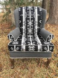 Sold Custom Upholstered Chair Ottoman Navajo Chair Aztec Etsy In 2020 Upholstered Chairs Chair And Ottoman Chair