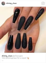 Acrylic Summer Long Black Coffin Nails Pin By Tricia On Nails Long Black Nails Black Acrylic Nails Coffin Nails Long