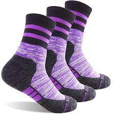 Women S Hiking Walking Socks Feideer 3 Pack Outdoor Recreation Socks Wicking Cushion Crew Socks Review Purple Socks Hiking Outfit Hiking Women