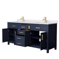 Equipped with double white sink put on the gray floor, it is extremely an excellent placement. Beckett 72 Double Bathroom Vanity Dark Blue Beautiful Bathroom Furniture For Every Home Wyndham Collection