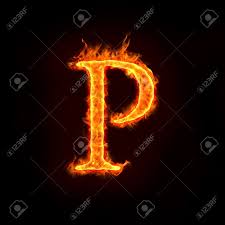 fire alphabets in flame letter p