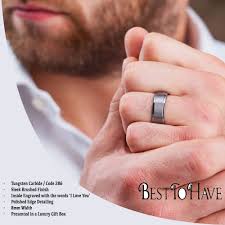 Men's rings go up to size 19 in a few select styles and most go up to size 19. Men S Scratch Resistant Tungsten Wedding Band Ring Engraved With I Love You