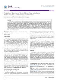 Maybe you would like to learn more about one of these? Pdf Analysis Of Nutrition Of Collard Green Grown In China
