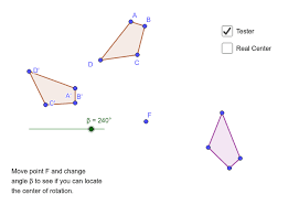 Understanding the concept of center of rotation. Finding The Center Of Rotation Geogebra